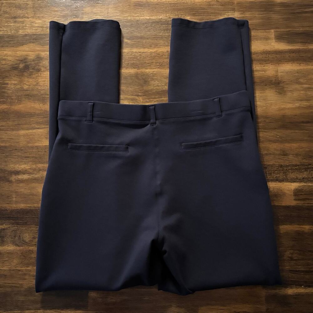 Quince Women’s Large Pants Ponte Straight Leg Ultra Stretch Pull On Navy Blue - Picture 5 of 15